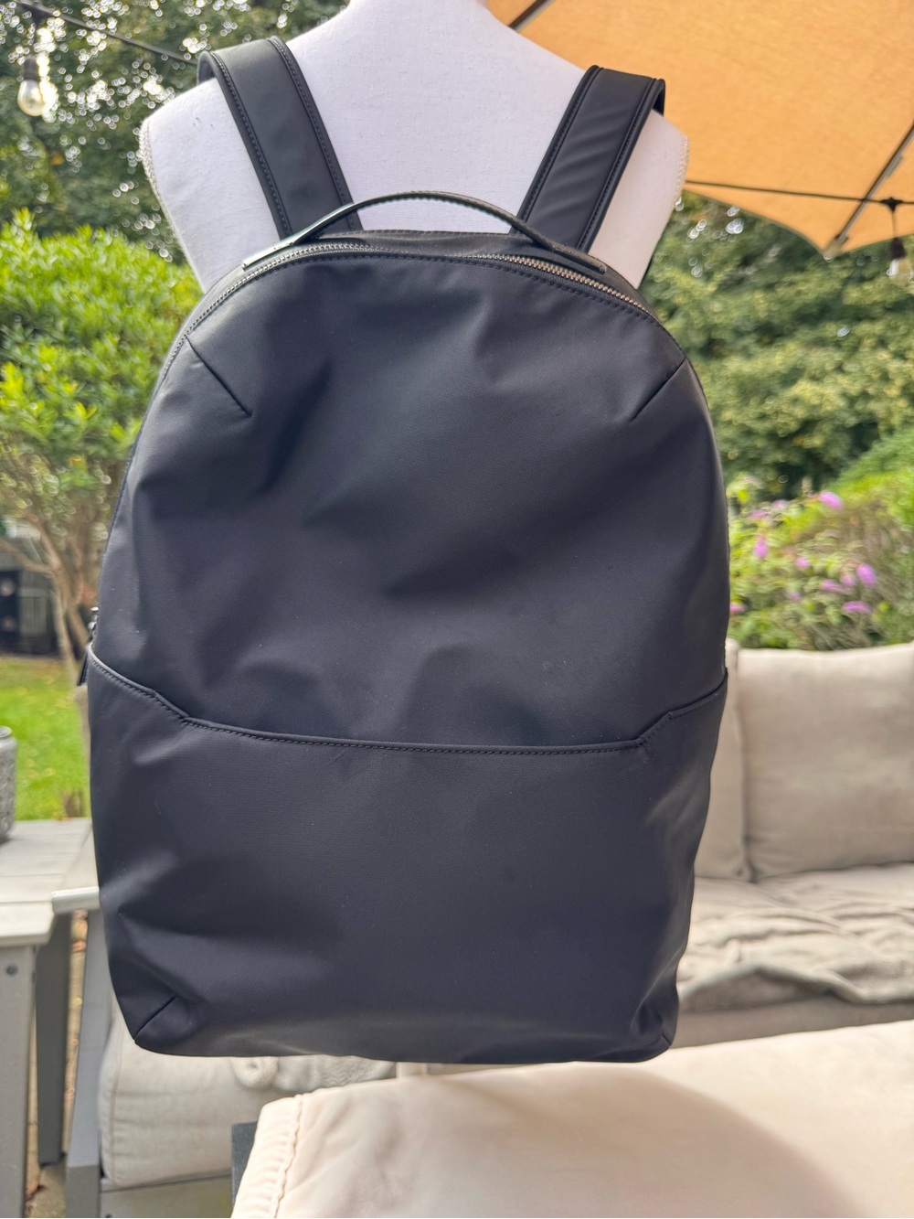 Away Black Minimalist Backpack with Padded Straps Unisex